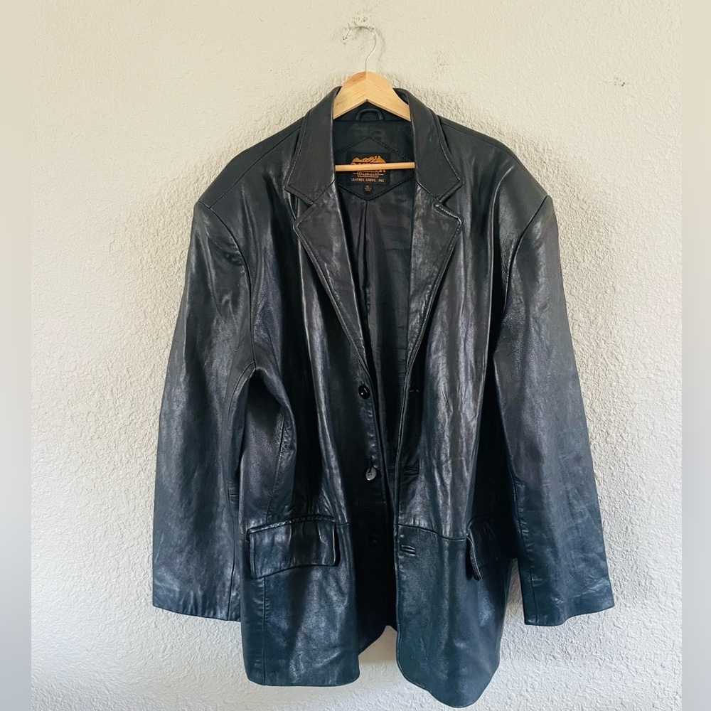 Vintage Canyon Outback Leather Goods Black Leather Jacket